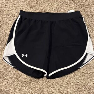 Under Armour Women's Black and White Athletic Shorts